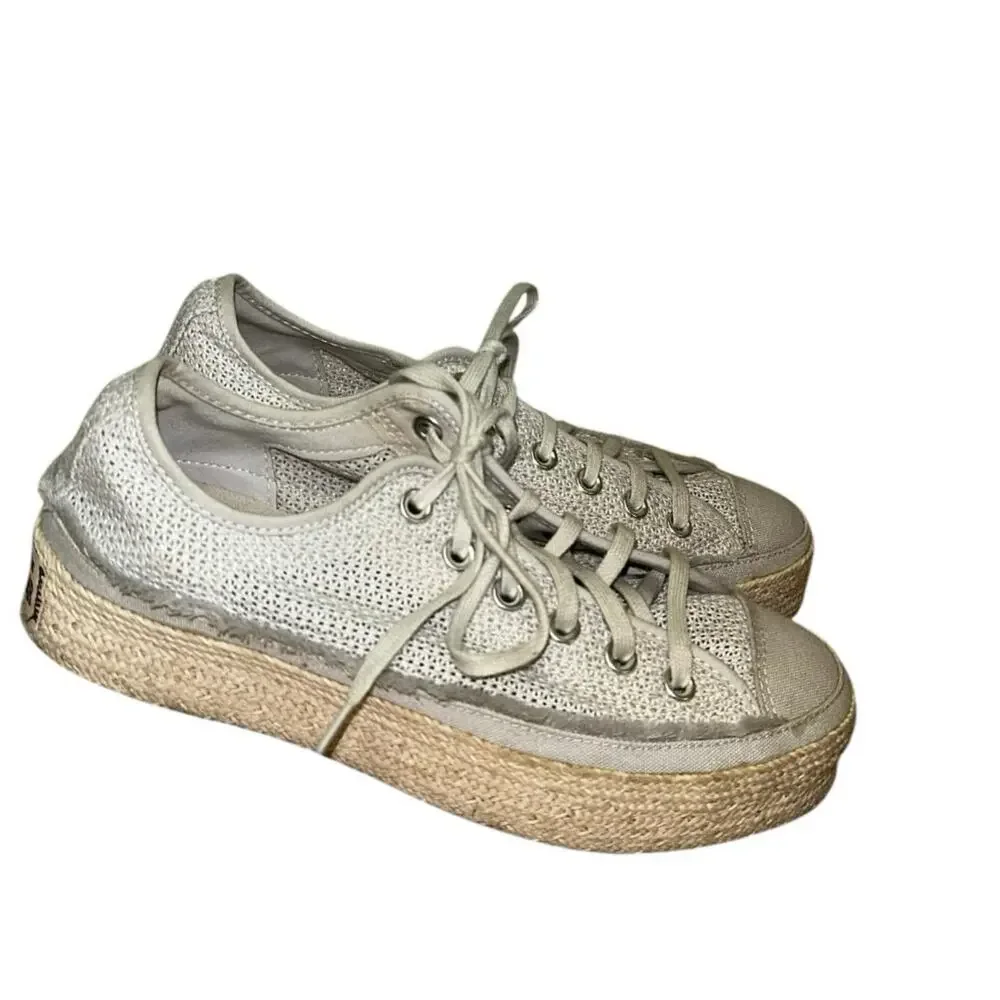 Converse Gray Knit Espadrille Platform Sneakers Women's‎ 8.5